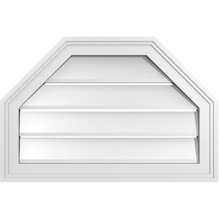 Ekena Millwork Octagonal Top Surface Mount PVC Gable Vent w/ 2"W x 1-1/2"P Brickmould Frame, 24"W x 16"H GVPOT24X1602SF
